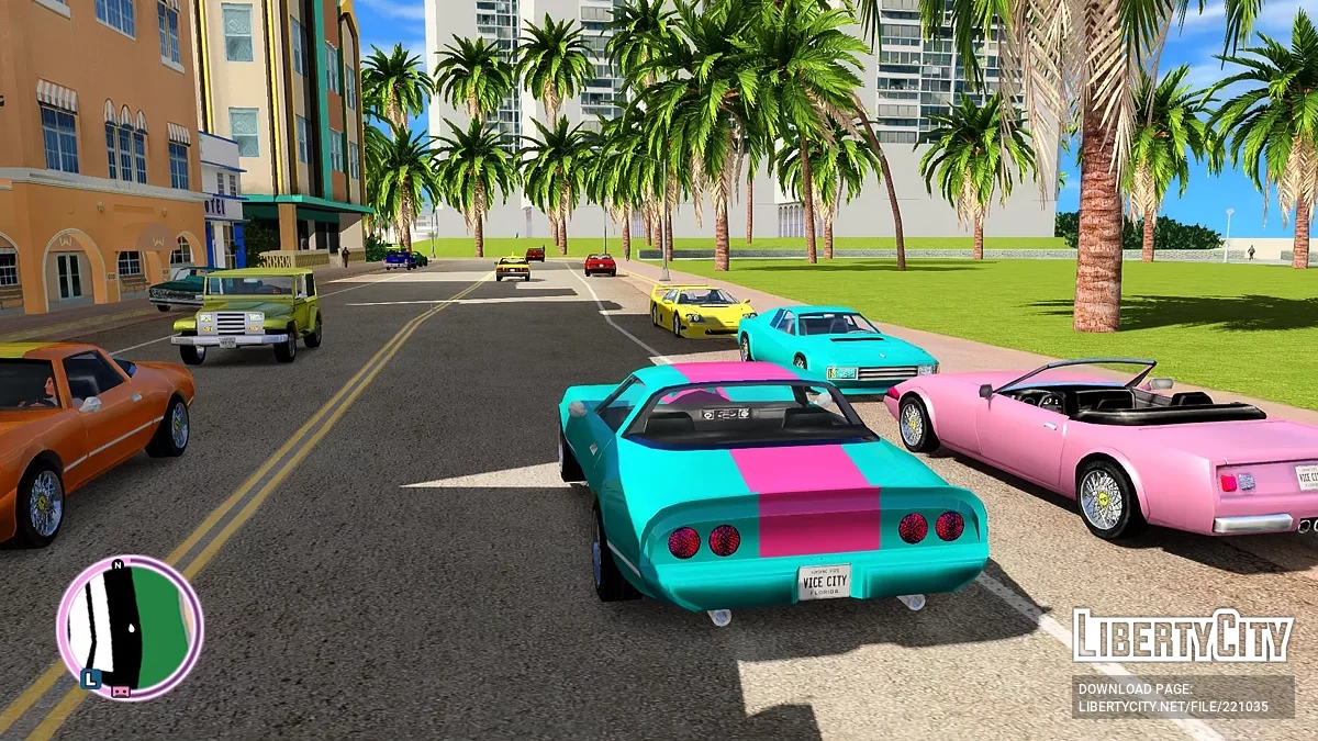 Разноцветные автомобили для Vice City Nextgen Edition / GTA 4