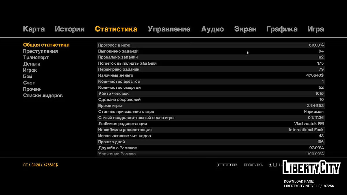 Сохранение со всеми миссиями (кроме побочных заданий) / GTA 4