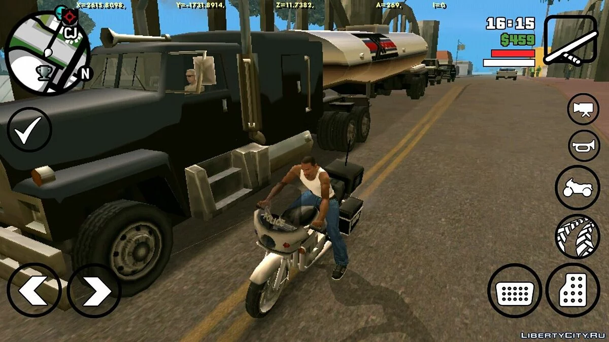 Тягачи с трейлерами в траффике / GTA San Andreas (iOS, Android)