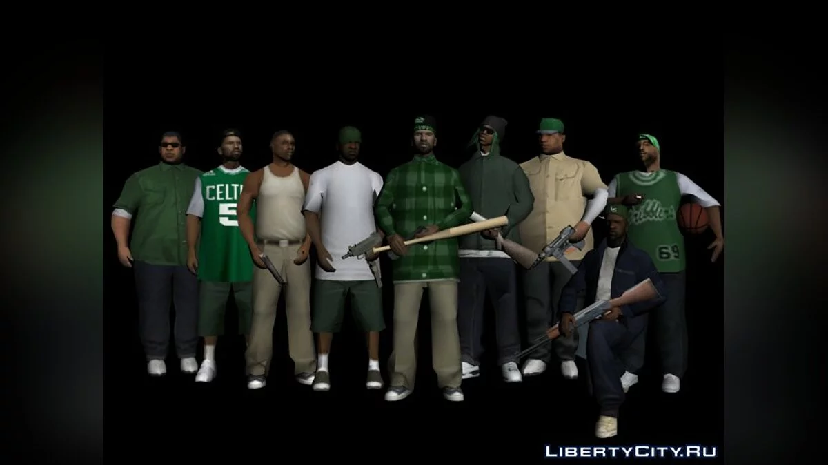 Skin pack Grove Street Families / GTA San Andreas