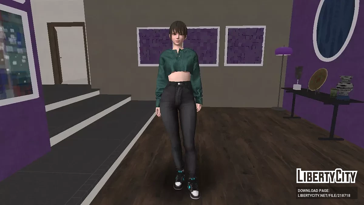 Нанами из DOAXVV в топе с высокими джинсами / GTA San Andreas