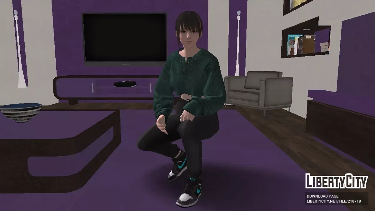 Нанами из DOAXVV в топе с высокими джинсами / GTA San Andreas