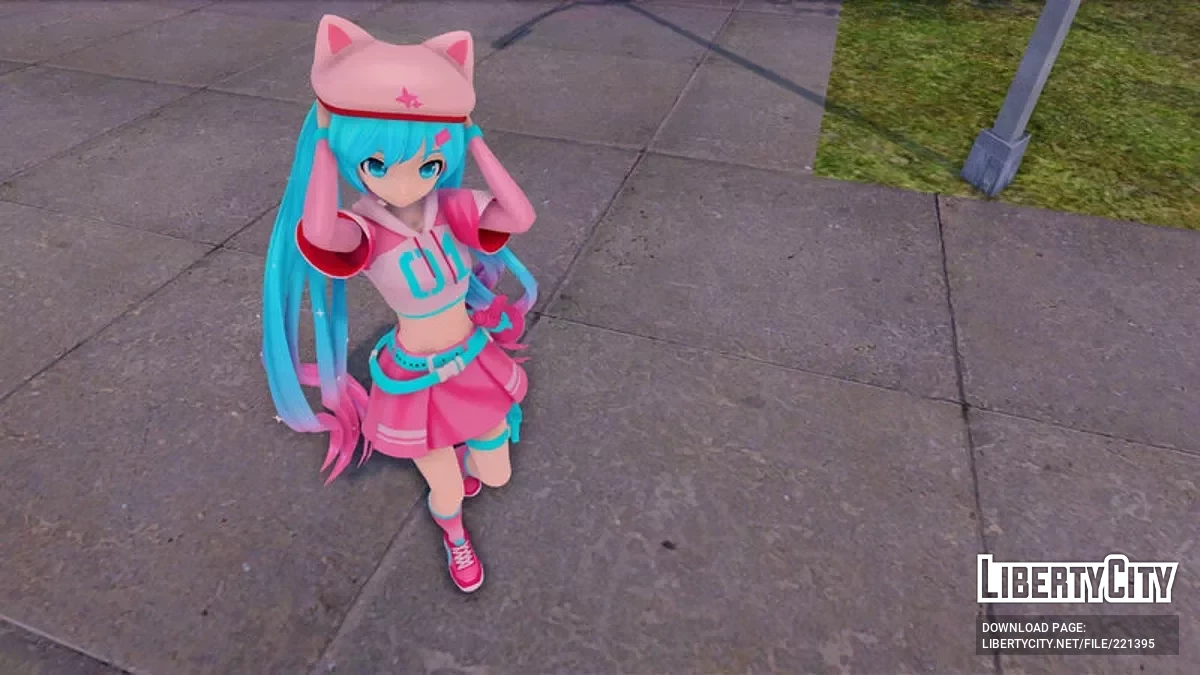 PDFT Hatsune Miku Fortnite Neko + анимированное лицо / GTA San Andreas