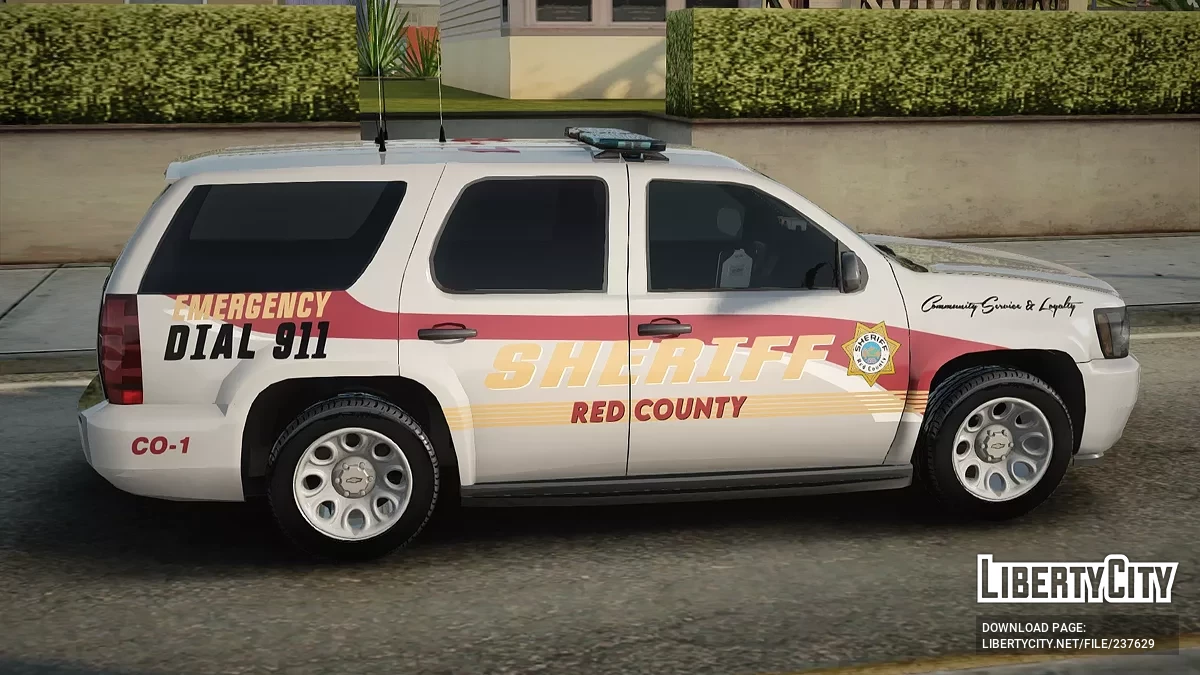 Chevrolet Tahoe 2010 Red County Sheriff Department CO-1 / GTA San Andreas