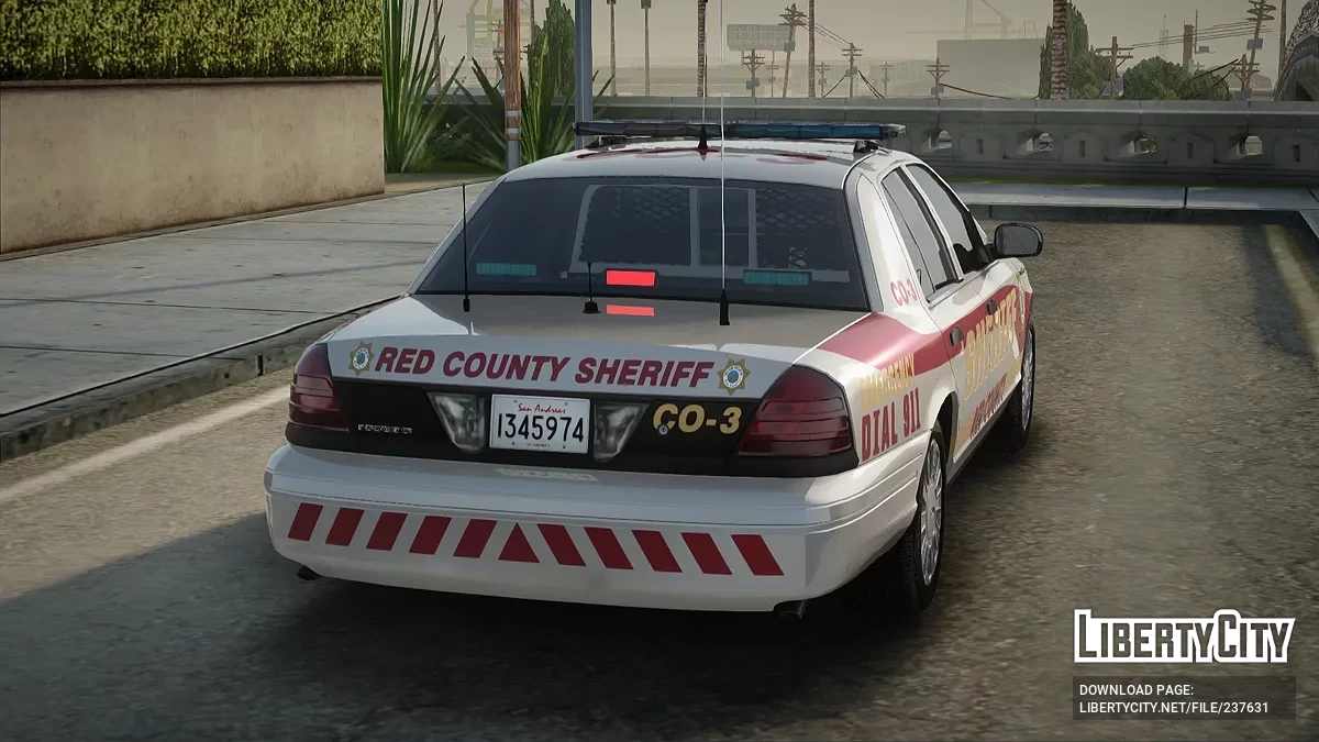 Ford Crown Victoria 2011 Red County Sheriff Department CO-3 / GTA San Andreas