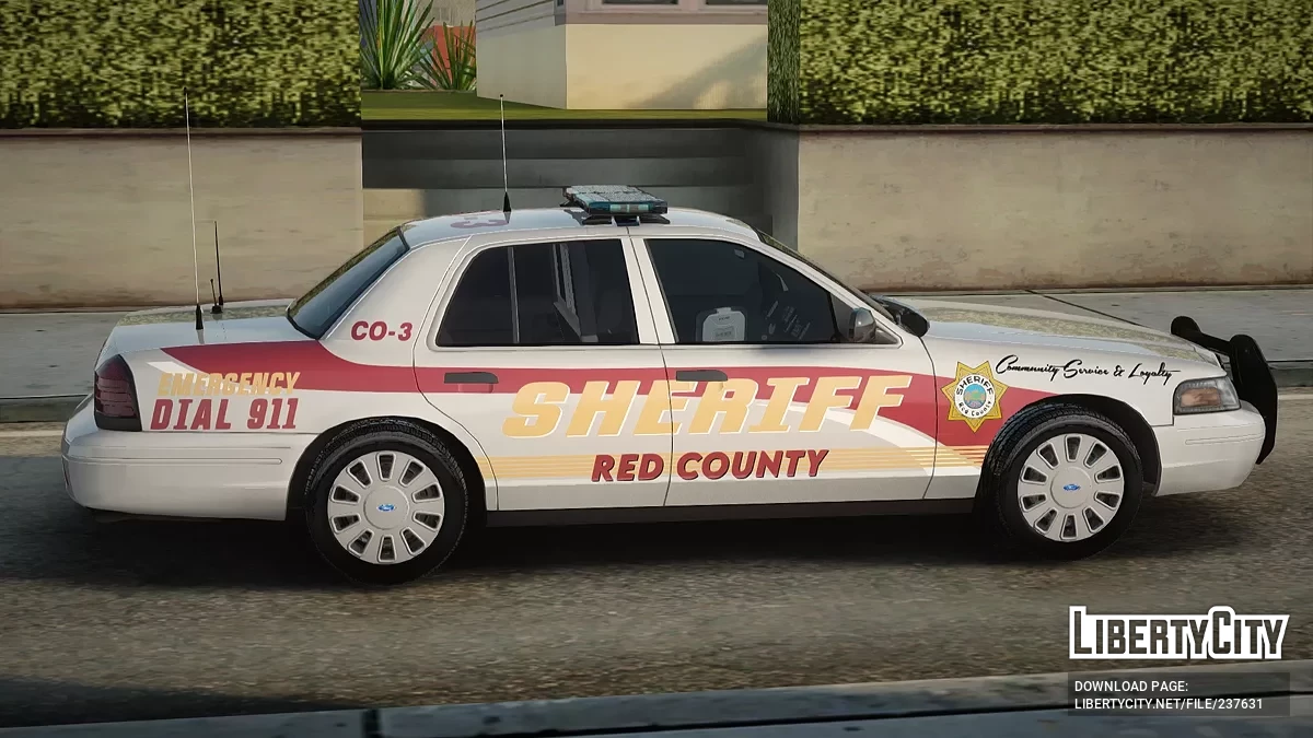 Ford Crown Victoria 2011 Red County Sheriff Department CO-3 / GTA San Andreas