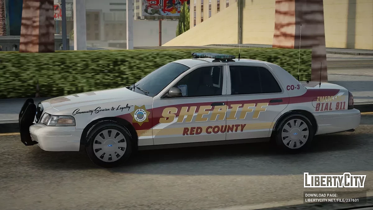 Ford Crown Victoria 2011 Red County Sheriff Department CO-3 / GTA San Andreas