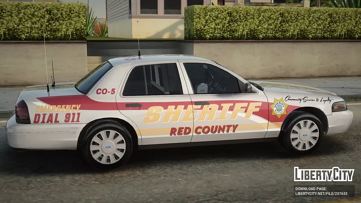 Ford Crown Victoria 2011 Red County Sheriff Department CO-5 / GTA San Andreas