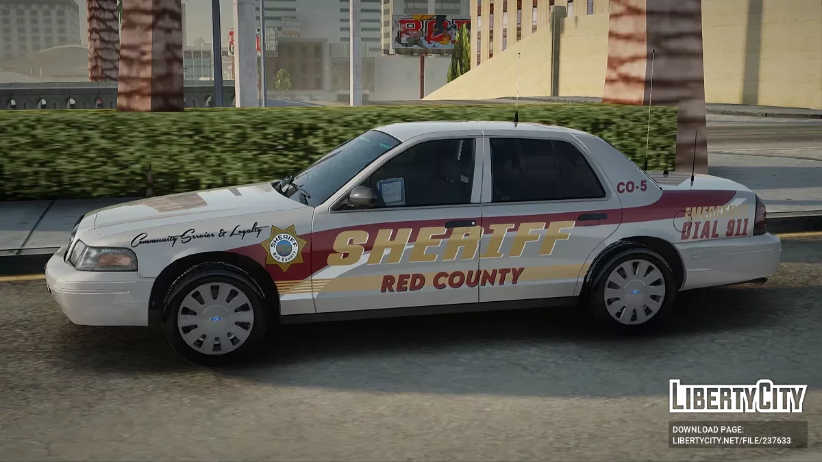 Ford Crown Victoria 2011 Red County Sheriff Department CO-5 / GTA San Andreas