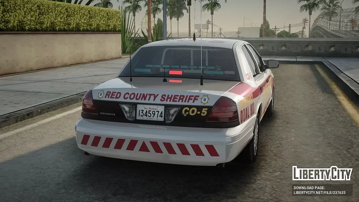 Ford Crown Victoria 2011 Red County Sheriff Department CO-5 / GTA San Andreas