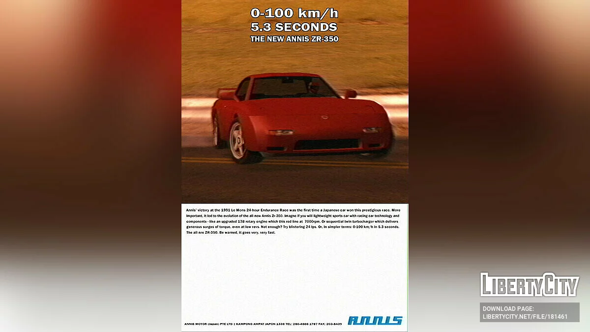 Annis ZR-350 1992 / GTA San Andreas