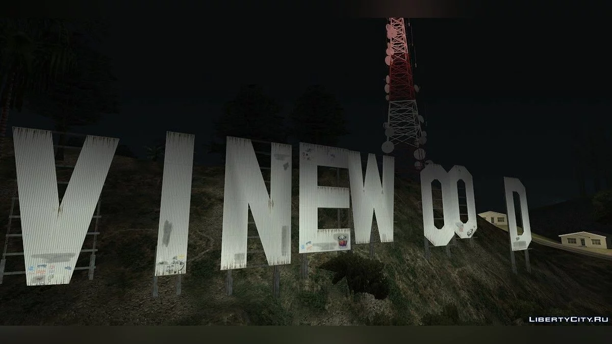 GTA V Vinewood Sign and Tower / GTA San Andreas