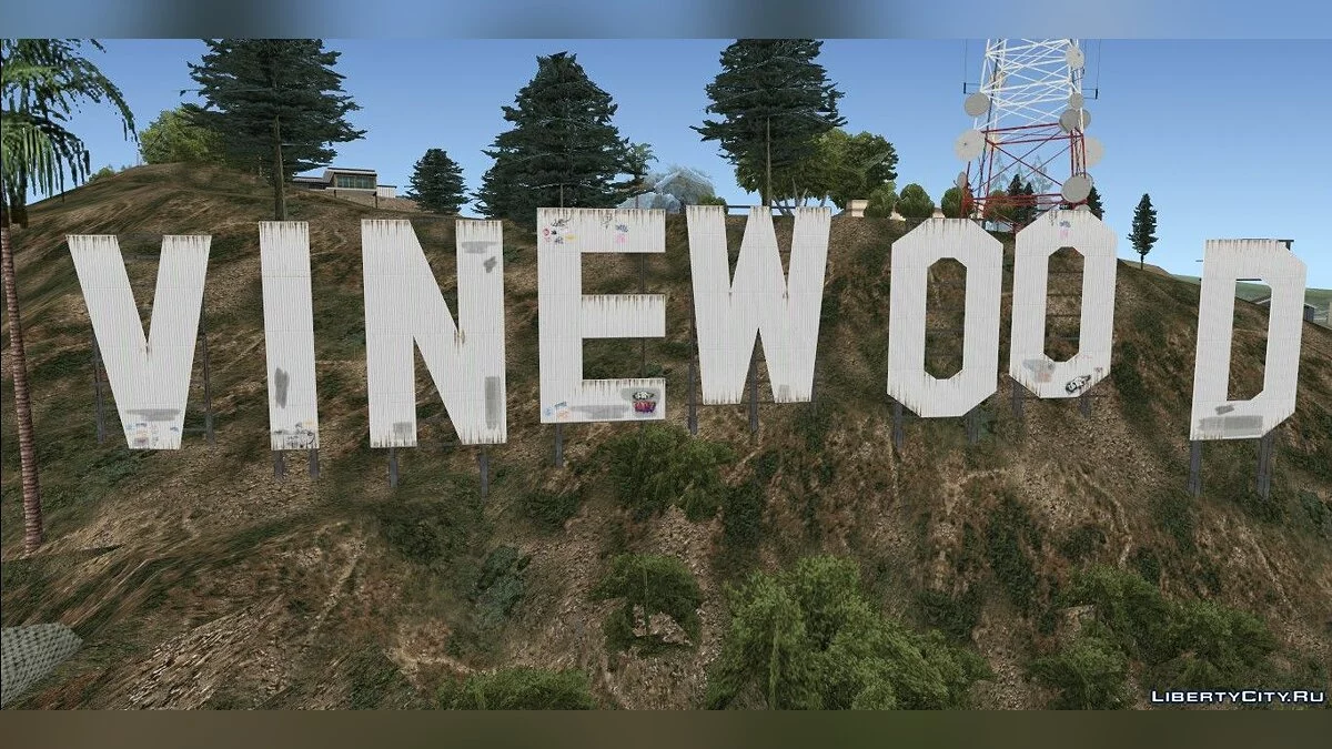 GTA V Vinewood Sign and Tower / GTA San Andreas
