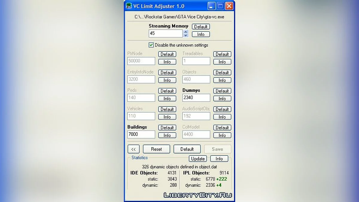 Limit Adjuster 2.0 / GTA Vice City